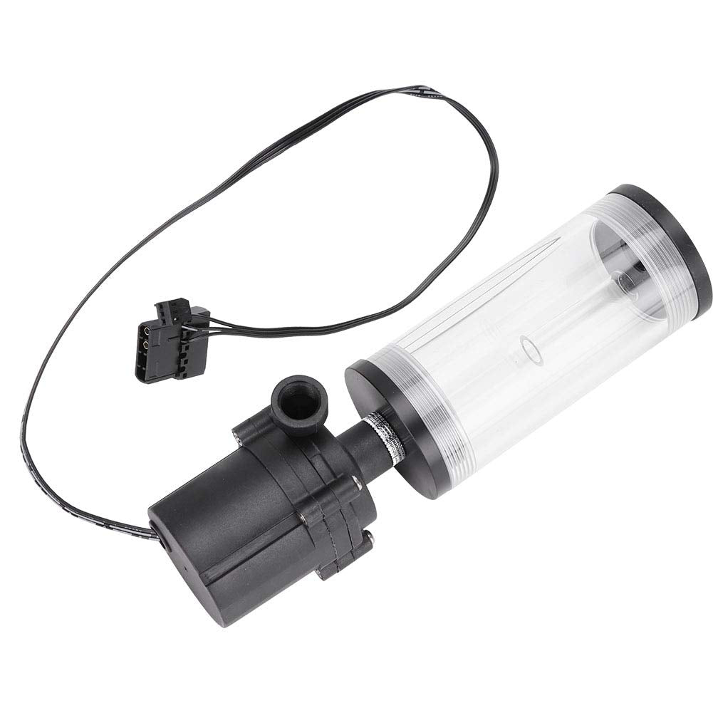 Water Cooling with Pump, G1/4 19W SC600 Acrylic Computer DIY Water Cooling Cylinder Reservoir, Heat and Pump (110mm)