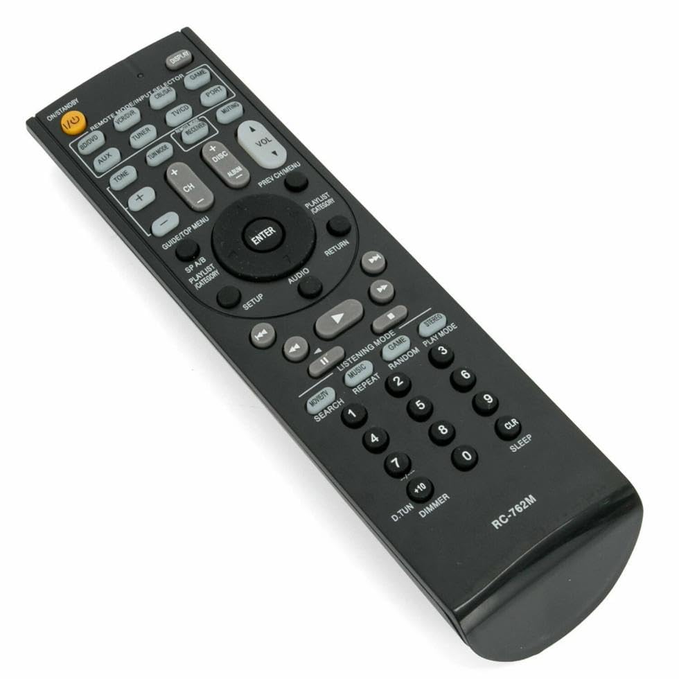 RC-762M Replacement Remote Control for Onkyo AV Receiver Home Theater System in Living Rooms or Rooms, No Programming or Pairing Needed, Replace