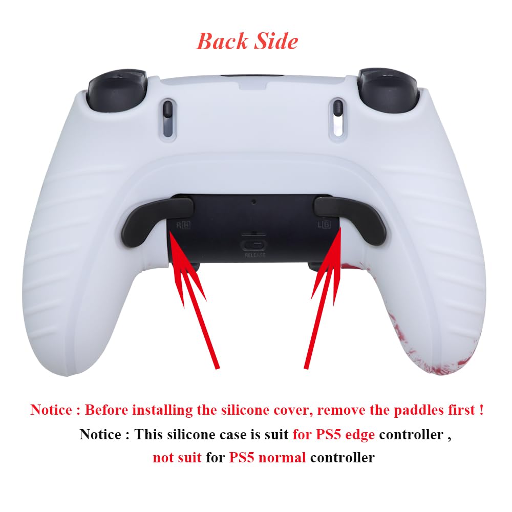 IVYUEEN for PlayStation 5 PS5 Edge Controller Graffiti Blood Anti-Slip Protective Skin Cover, Silicone Case for DualSense Edge Controller Grip