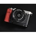 QR L Handle Hand Grip Wood Handle + Alloy Baseplate for Sony A7C Camera Holder (Rosewood + Black Alloy Baseplate)