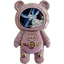 WLngtv Cute Astronaut Phone Stand Holder, Universal Compatibility, Adjustable Stand, Hidden Kickstand, 3D Moving Star Sequins, Purple