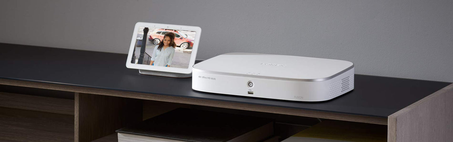 Lorex 4K Ultra HD 8-Channel Fusion Series PoE Network Video Recorder with 2TB Storage, Smart Motion Detection and Smart Home Compatibility