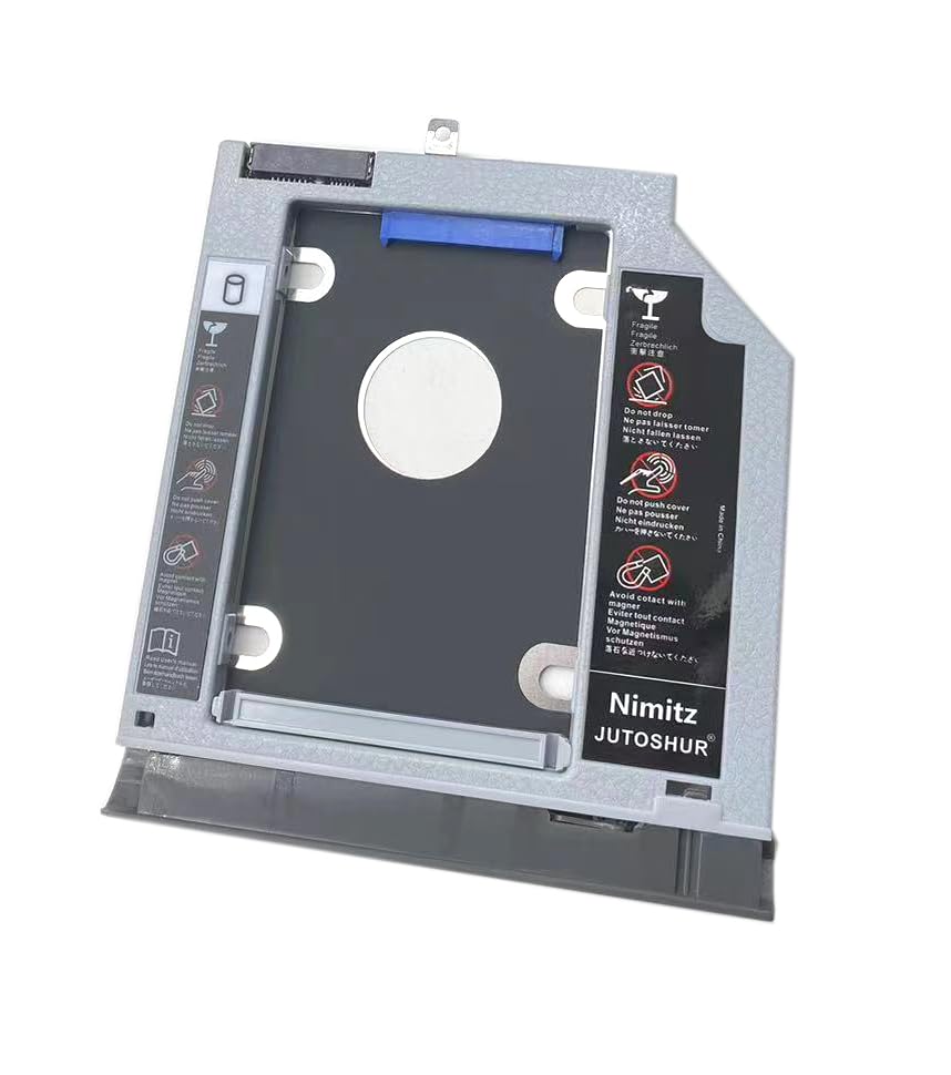 JUTOSHUR 2nd HDD SSD Hard Drive Caddy Compatible with Lenovo Ideapad 320 520 330 with Gray Bezel/Bracket