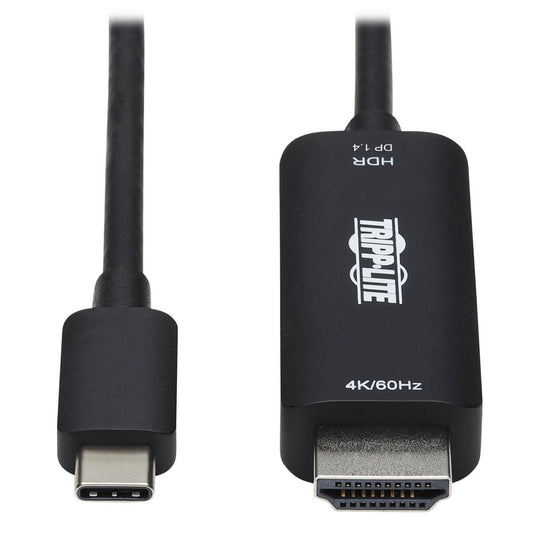 Tripp Lite USB-C to HDMI Adapter Cable, 4K 60 Hz USB C and Thunderbolt 3 to HDMI Cable Adapter, HDR, HDCP 2.2, DP 1.4 Alt Mode, Black, 3 ft
