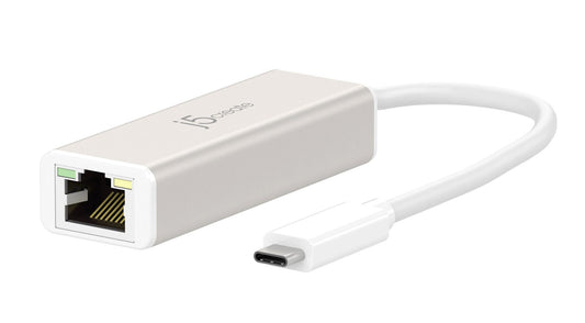 j5create USB-C to Gigabit Ethernet Adapter - Type C to RJ45 Network LAN Converter - Compatible with MacBook Pro/Air, iPad Pro, Surface Pro, Dell XPS