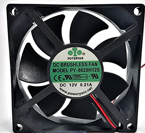 PY-8025H12S 12V 80mm Fan 0.21A 80×80×25mm Cooling Fan
