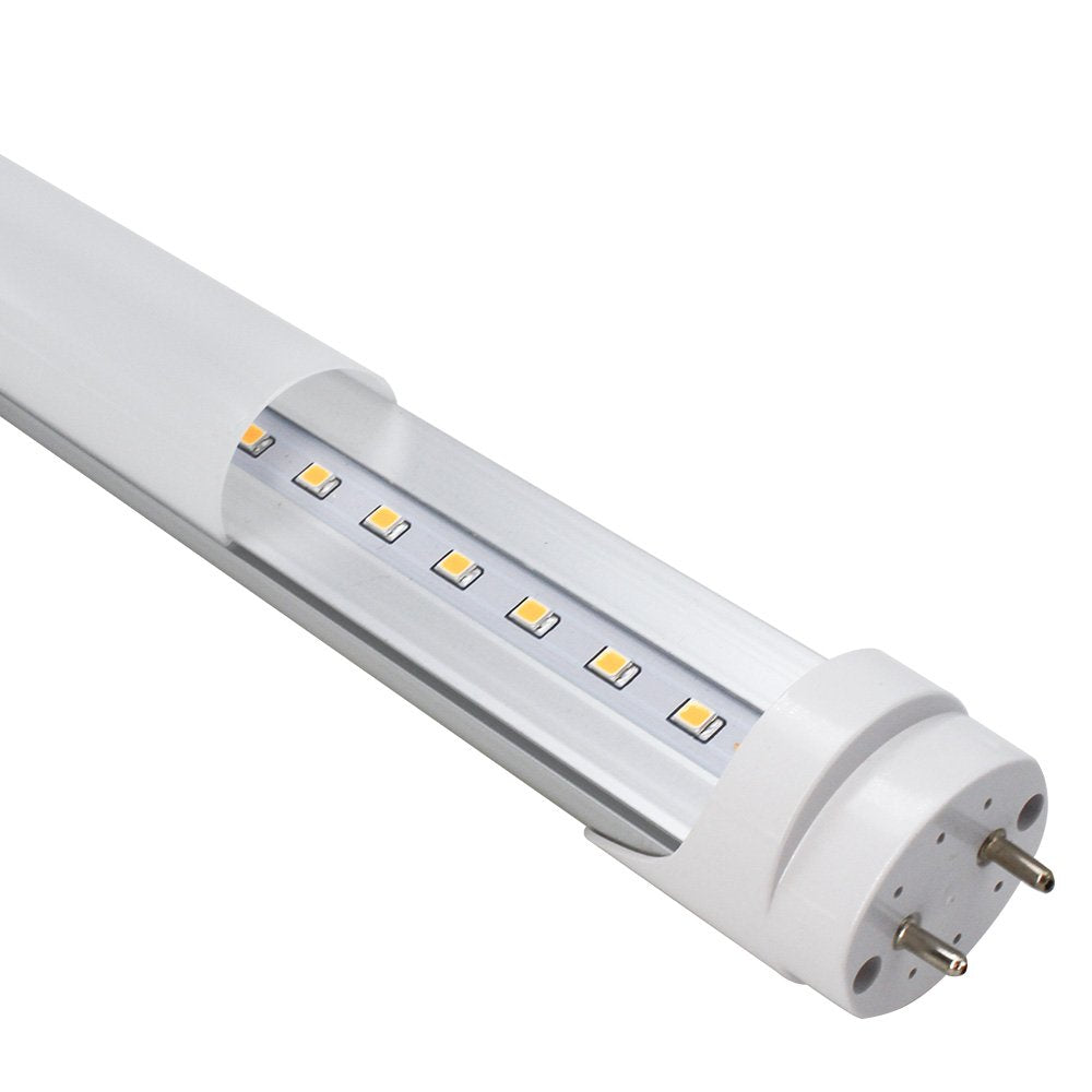 LightingWill LED T8 Light Tube 4FT, Warm White 3000K-3500K, Dual-End Powered Ballast Bypass, 2000Lumen 18W (40W Equivalent Fluorescent Replacement)