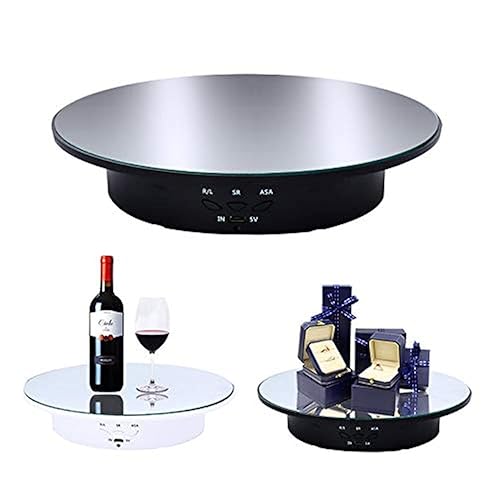 JAYEGT Motorized Rotating Display Stand, 7.87inch /17.6lbs Load, 360 Degree Electric Rotating Turntable for Photography Products, Jewelry, Cake,3D