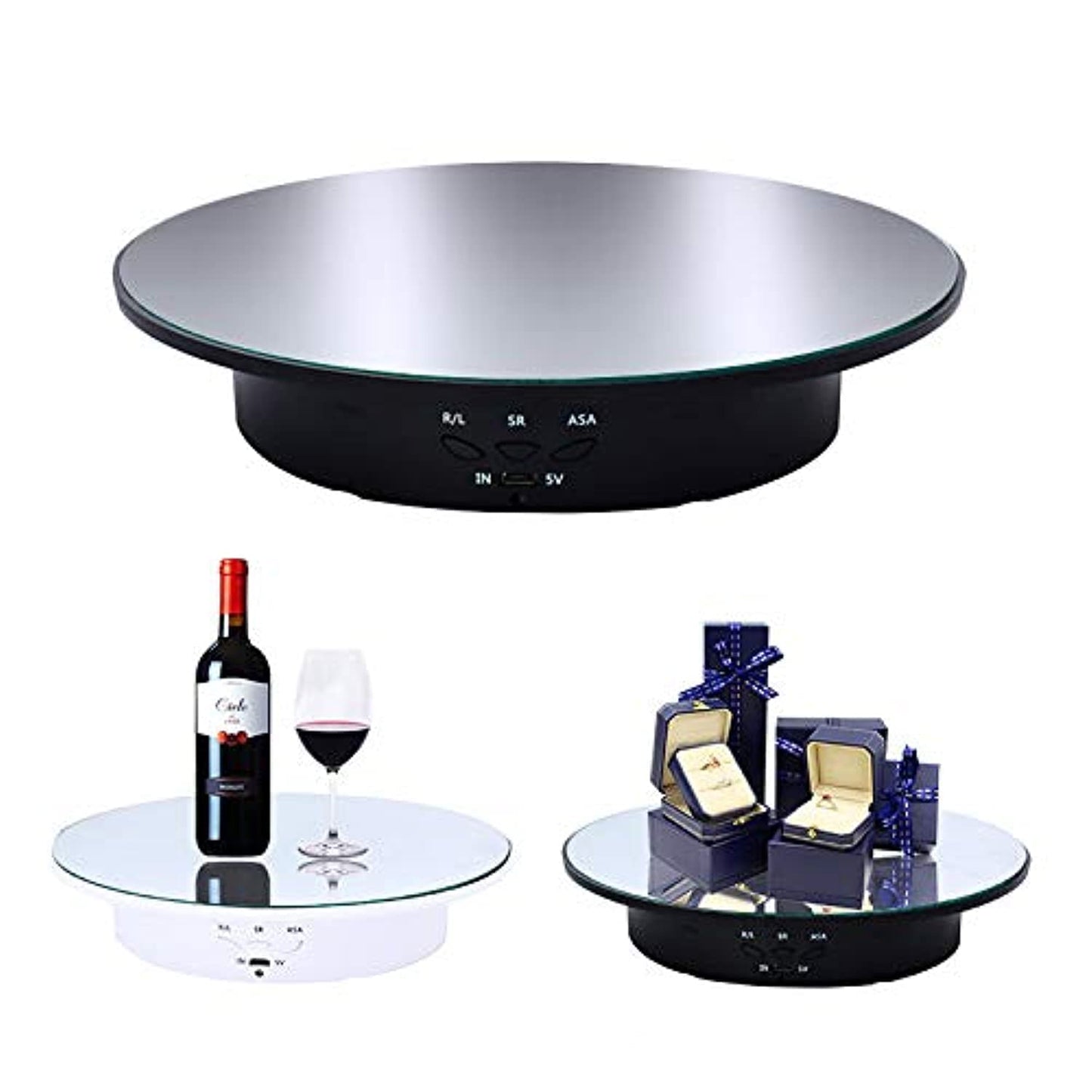 JAYEGT Motorized Rotating Display Stand, 7.87inch /17.6lbs Load, 360 Degree Electric Rotating Turntable for Photography Products, Jewelry, Cake,3D