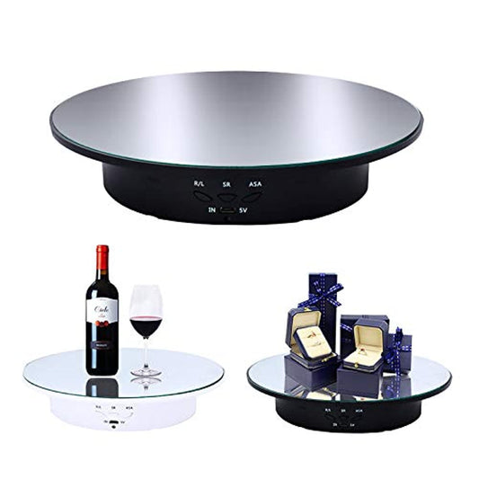 JAYEGT Motorized Rotating Display Stand, 7.87inch /17.6lbs Load, 360 Degree Electric Rotating Turntable for Photography Products, Jewelry, Cake,3D