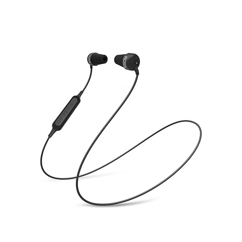 Koss The Plug Wireless Bluetooth in-Ear Buds, in-Line Microphone and Remote, Noise Isolating Memory Foam Cushions, Black