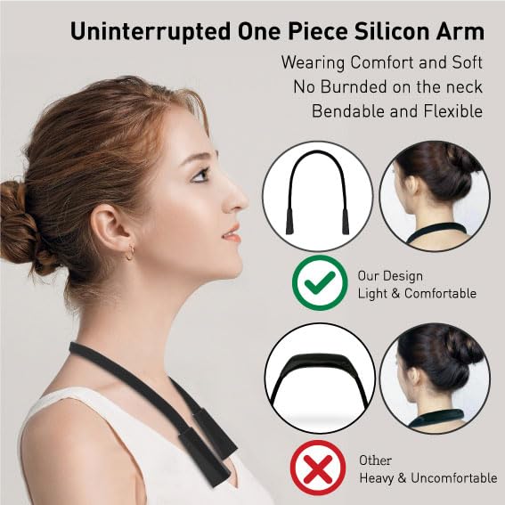 RADIXIUM LED Neck Reading Light, Book Light for Reading in Bed, 2 Colors, 4 Brightness Levels, Bendable Arms, Rechargeable, Long Lasting,Comfortable