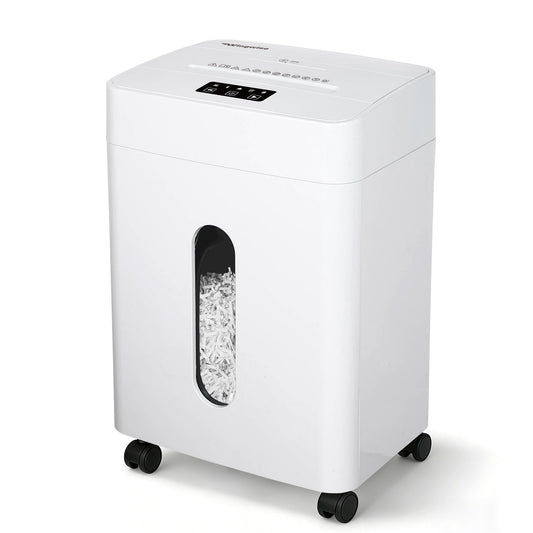 Low Noise 42dB Paper Shredder for Home, 15-Sheet Cross Cut, 30-min Runtime, CD/Credit Card Office Shredder, 6.6 Gallons Wastebasket, P-4 High