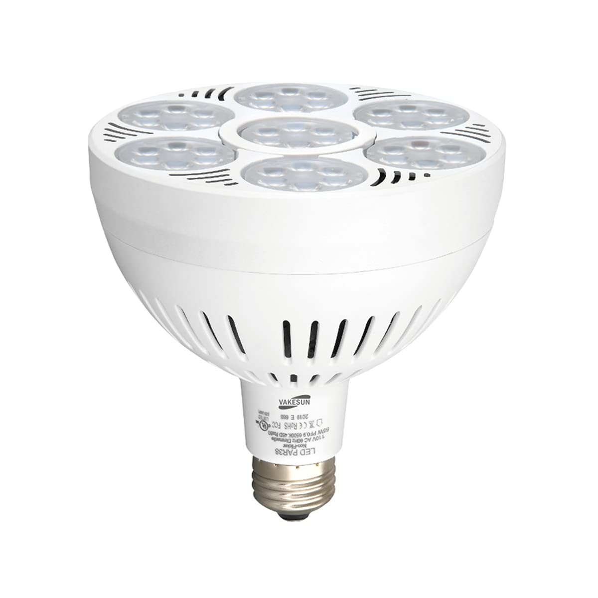 VAKESUN LED PAR38 Spotlight High Lumen 10000K 45° Cool White Lighting Bulb,the lamp Dimensions:4.72" L x 4.72" W x 5.24" H.