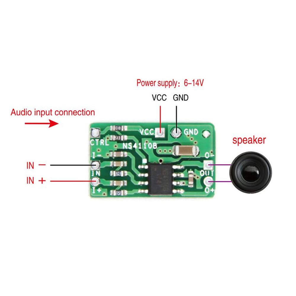 Taidacent NS4110B Differential Power Amplifier Board 18W Digital Class D Class AB AMP 6V Audio Amplifier