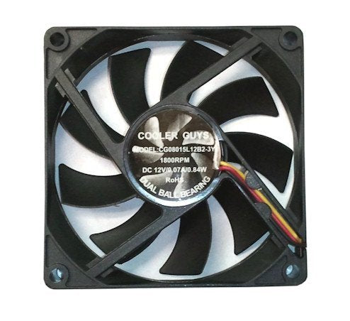 Coolerguys 80x80x15mm 12v Fan 3 pin CG08015L12B2-3Y