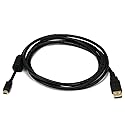 Monoprice 3-Feet USB 2.0 A Male to Mini-B 5pin Male 28/24AWG Cable with Ferrite Core (Gold Plated) (105447),Black