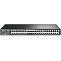 TP-Link 48 Port 10/100Mbps Fast Ethernet Switch, Plug and Play, Rackmount, Sturdy Metal w/Shielded Ports, Fanless, Unmanaged (TL-SF1048)