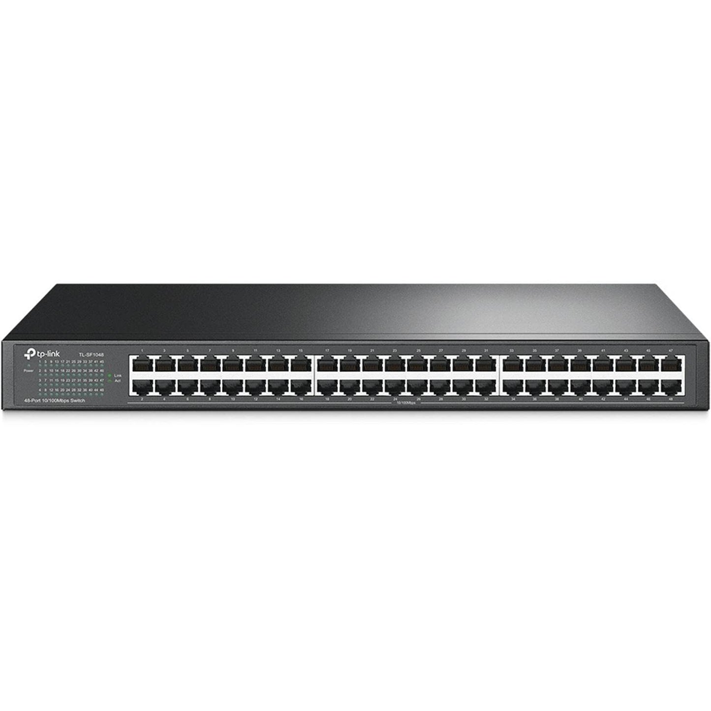 TP-Link 48 Port 10/100Mbps Fast Ethernet Switch, Plug and Play, Rackmount, Sturdy Metal w/Shielded Ports, Fanless, Unmanaged (TL-SF1048)