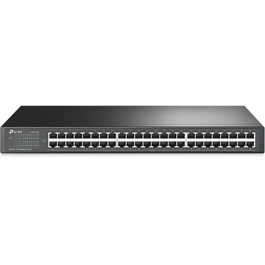 TP-Link 48 Port 10/100Mbps Fast Ethernet Switch, Plug and Play, Rackmount, Sturdy Metal w/Shielded Ports, Fanless, Unmanaged (TL-SF1048)