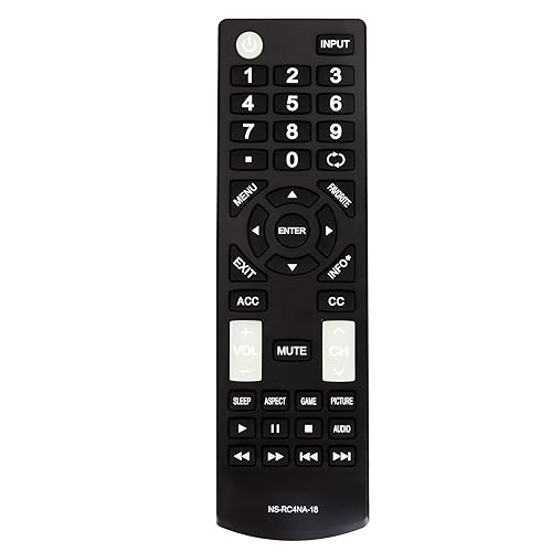 New NS-RC4NA-18 Replace Remote Control fit for Insignia TV NS-22D420NA18 NS-32D220NA18 NS-32D311MX17 NS-32D311NA17 NS-40D420MX18 NS-40D420NA18