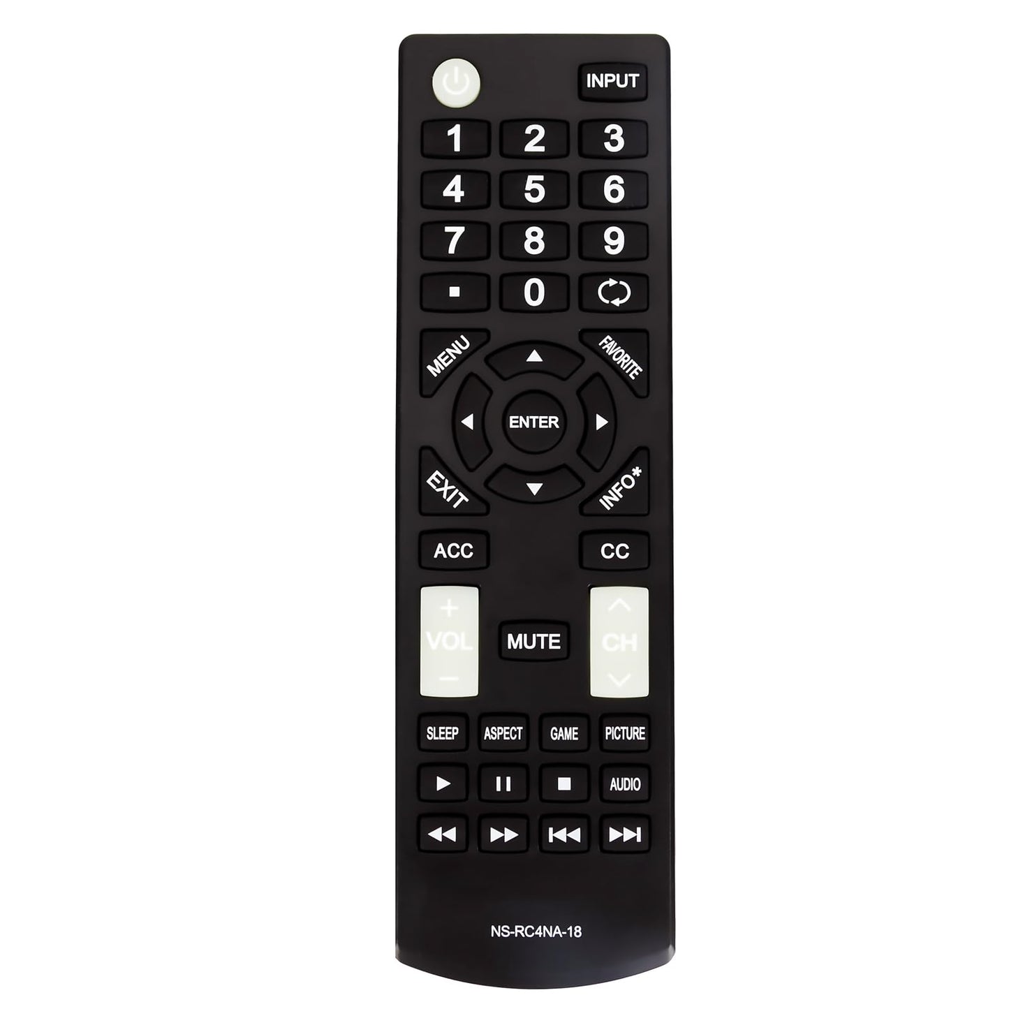 New NS-RC4NA-18 Replace Remote Control fit for Insignia TV NS-22D420NA18 NS-32D220NA18 NS-32D311MX17 NS-32D311NA17 NS-40D420MX18 NS-40D420NA18