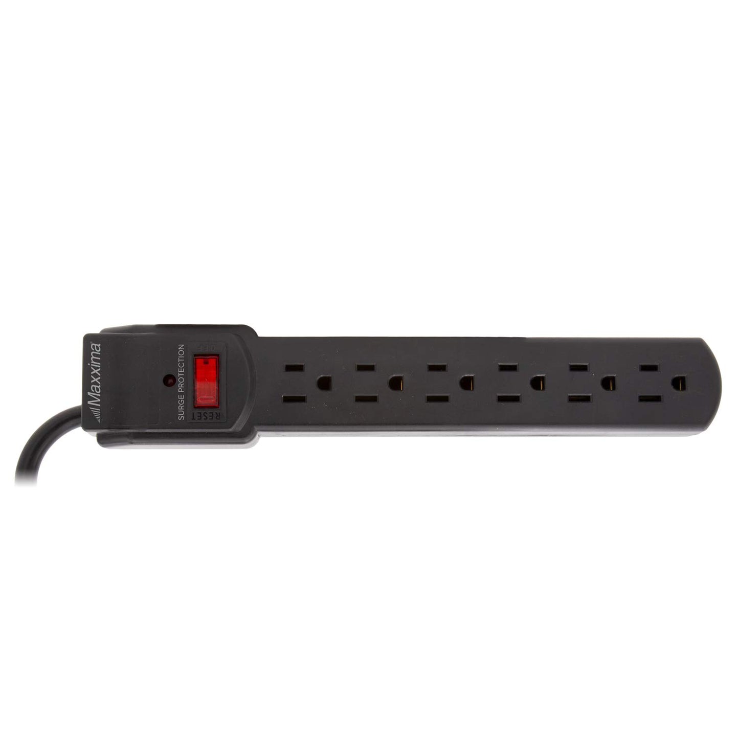 Maxxima 4-Pack 6 Outlet Power Strip Surge Protector - 300 Joules, Features Red On/Off Switch, Powers Multiple Electronics and Devices Simultaneously