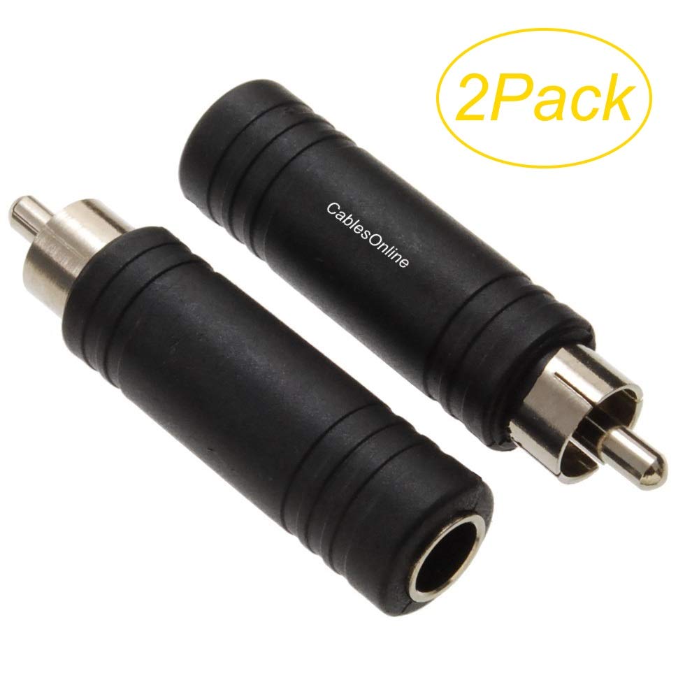CablesOnline, 2-Pack RCA Male to 1/4" (6.3mm) TS Mono Female Audio Adapters, AV-A22-2