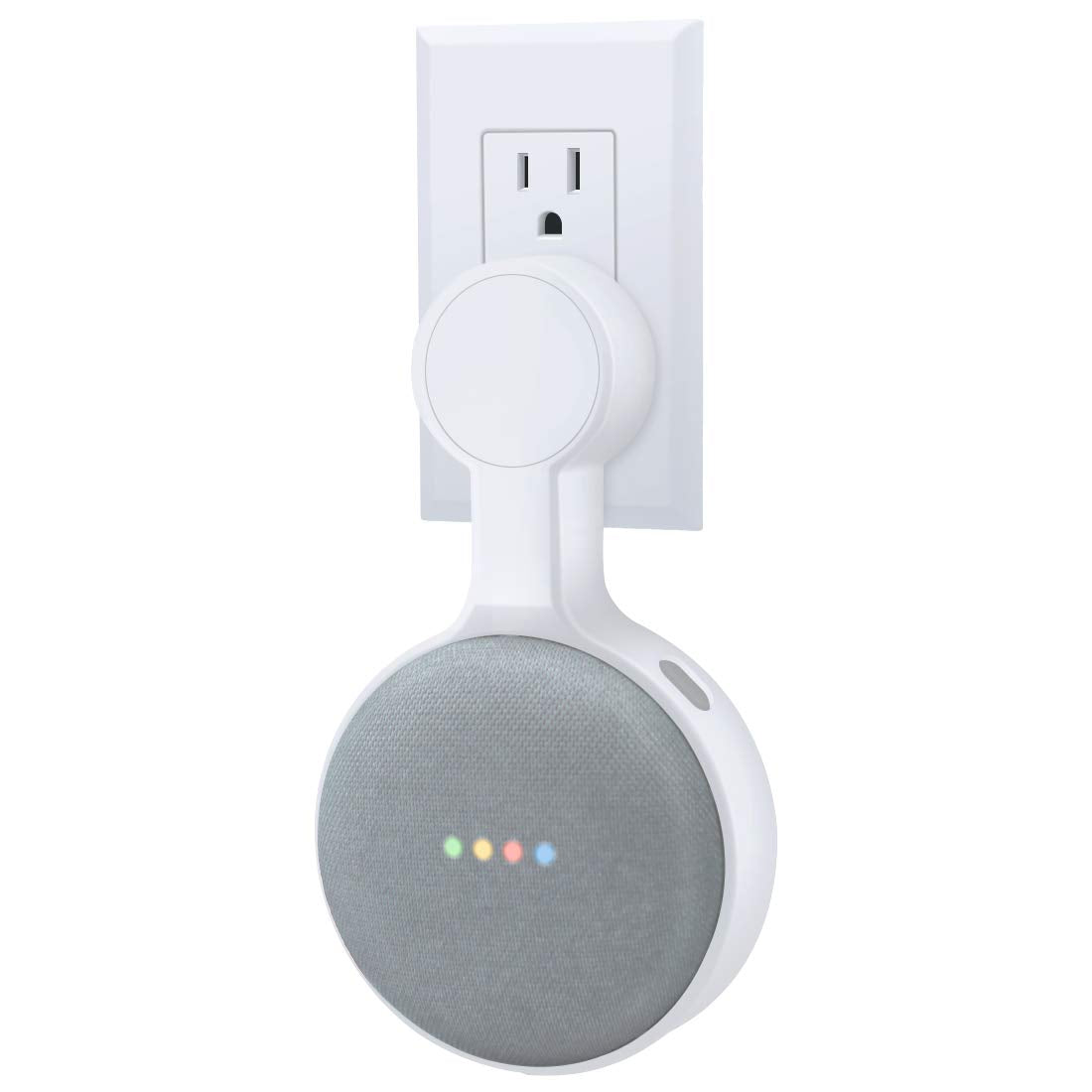 AMORTEK Outlet Wall Mount Holder for Google Nest Mini (Home Mini 2nd Gen and 1st Gen), A Space-Saving Accessories for Google Nest Mini Voice Assistant