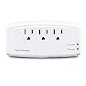 CyberPower CSB300W Essential Surge Protector, 900J/125V, 3 Outlets, Wall Tap