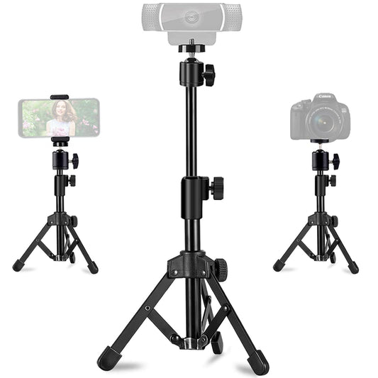 Webcam Tripod Stand Extendable Desktops Tripod for Camera/Phone/Webcam, Desk Tripods Webcam Mount Holder Compatible with Logitech Webcams C925e C922x