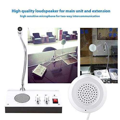 Intercom Dual Way System,Mic Speaker Window Counter Drive Thru Speaker Through Store Glass Counter for Bank Office Store Bus Station Security Company