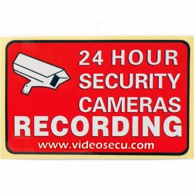 VideoSecu 6 Pack of Security Warning Signs Stickers Decals for CCTV Video Surveillance Camera System 3GB
