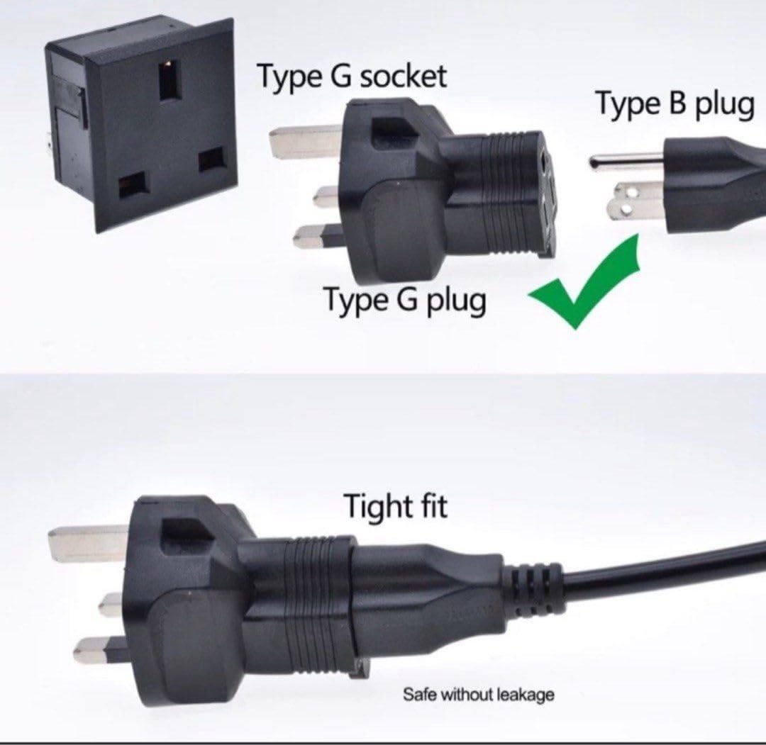 Tekit UK US Plug Adapter Power Converter,NEMA 5-15R Receptacle to BS1363 3-Prong Electrical Adapter,US UK Plug Adapter England/Scotland/Ireland…