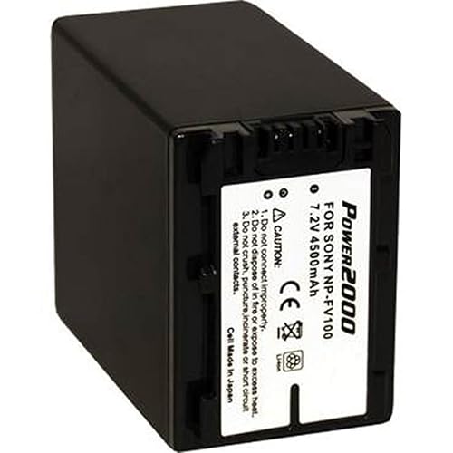 Power 2000 ACD771 Replacement Lithium-Ion 7.2v, 4500mAh Camcorder Battery for Sony NPFV100
