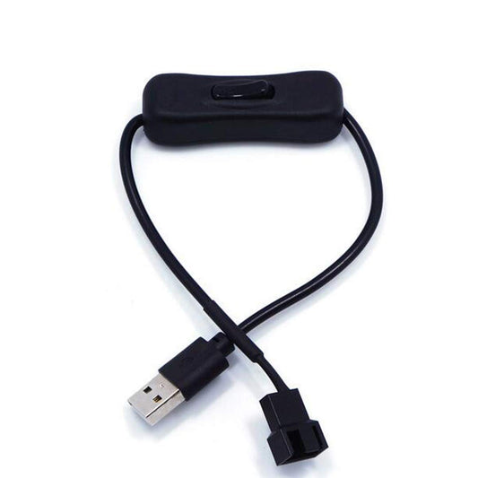 OPSFALCON 2 Pack USB to 3-Pin / 4-Pin PWM 5V Sleeved Fan Power Adapter Cable with Switch, USB to 3 Pin / 4 Pin Case Fan Adapter Connector Cable