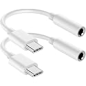 USB C to 3.5mm Audio Headphone Jack Adapter (2Pack), Aux to USB C Dongle Cord Cable Compatible with iPhone 17/16/15, iPad Pro, Samsung Galaxy S25 S24