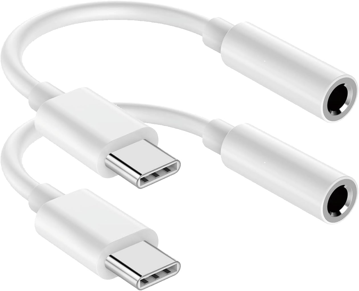 USB C to 3.5mm Audio Headphone Jack Adapter (2Pack), Aux to USB C Dongle Cord Cable Compatible with iPhone 17/16/15, iPad Pro, Samsung Galaxy S25 S24