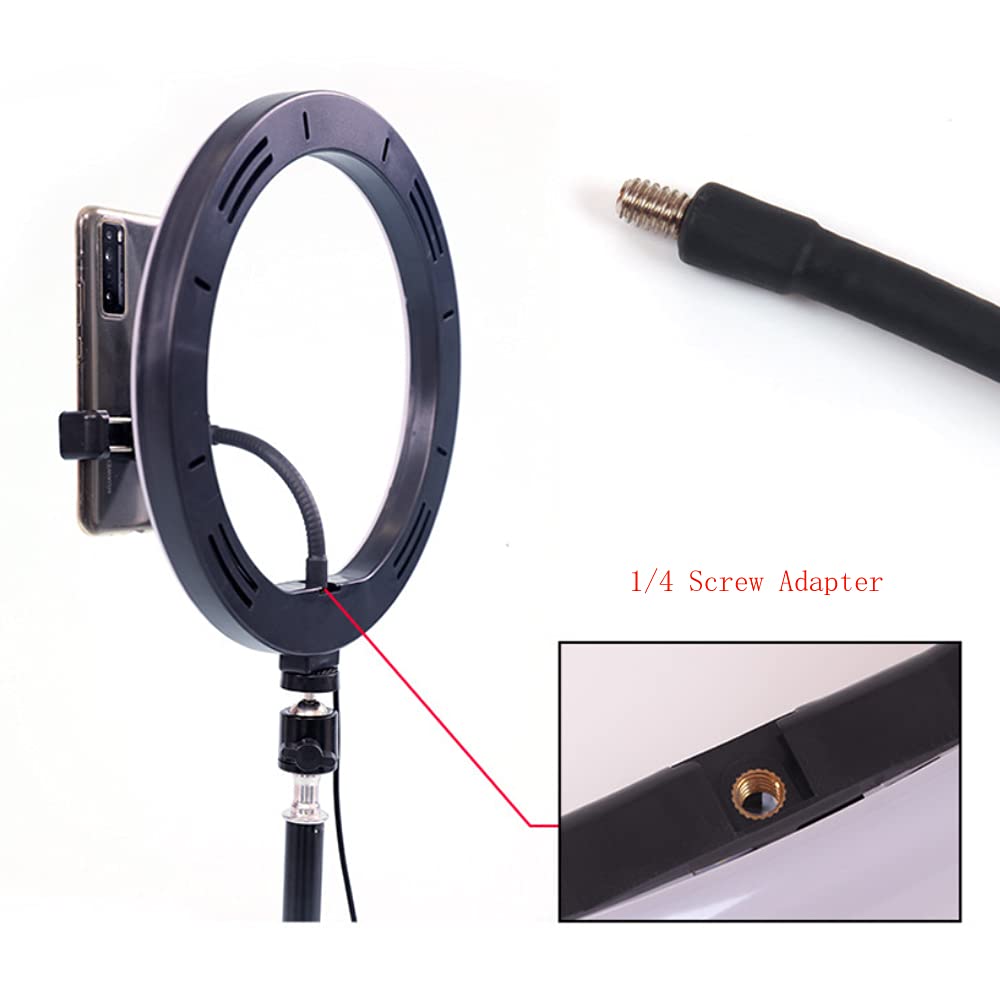 Walway Portable Hose Phone Clip Smartphone Live Broadcast Clamp Holder Ring Light Stand Compatible with Most Cellphones, Black