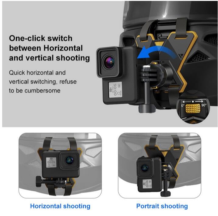 Coyktonty Motorcycle Helmet Mounting Bracket/Magnetic Quick Release Motorcycle Helmet Adapter Bracket for GoPro Hero 12 11 10 9 8 7 6 5/Insta360 Ace