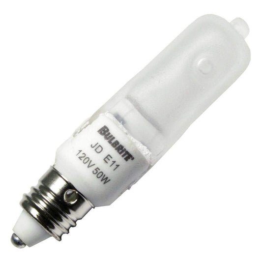 Bulbrite Q50FR/MC 120-Volt Halogen JD Type Mini-Candelabra E11 Bulb, Frosted, 50-Watt, 50w