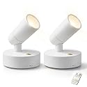 Lsoppn Magnetic Rechargeable Picture Light 2 Pack, Wireless Art Spotlight with Remote & Touch Control, 3 Color Temps Dimmable Wall Light, 2000mAh