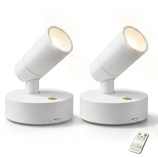 Lsoppn Magnetic Rechargeable Picture Light 2 Pack, Wireless Art Spotlight with Remote & Touch Control, 3 Color Temps Dimmable Wall Light, 2000mAh