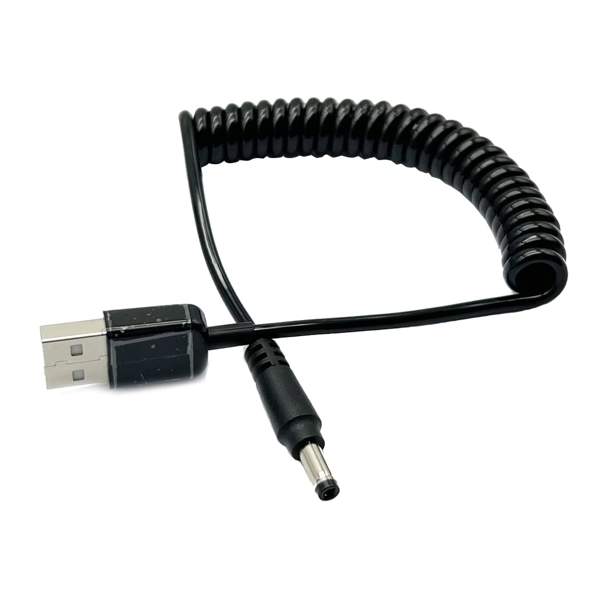 Coiled USB to DC 4.0mm x 1.7mm DC Barrel Jack Power Cable,2Pack USB 2.0 A Male to DC 4.0 * 1.7mm 5V Power Charger Cord for Sony PSP 3000 2000