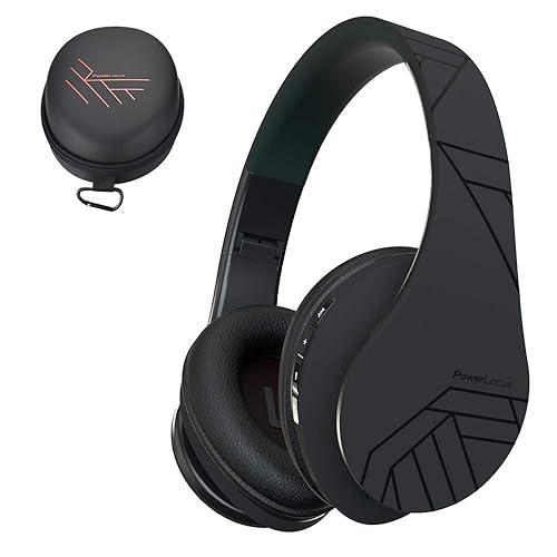 PowerLocus Bluetooth Over-Ear Headphones, Wireless Stereo Foldable Headphones Wireless and Wired Headsets with Built-in Mic, Micro SD/TF, FM…