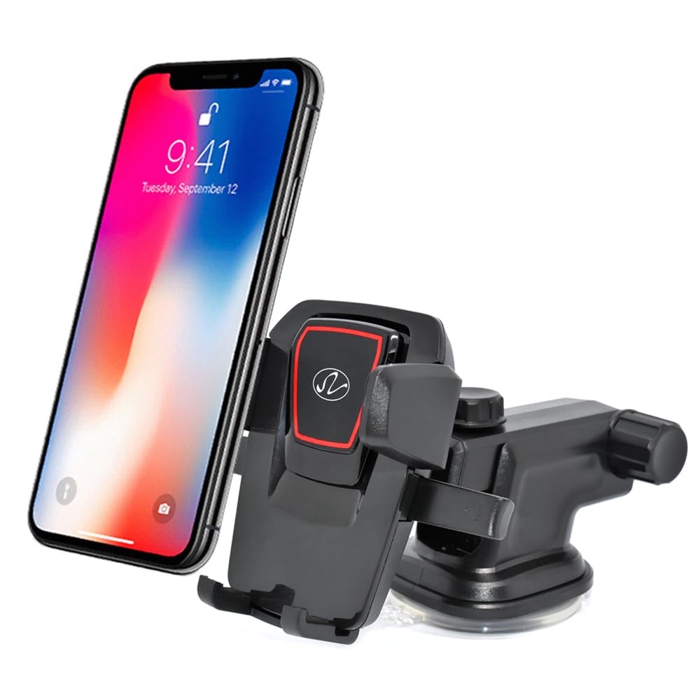 NEM Universal Car Phone Mount Holder - Adjustable Cradle for Windshield & Dashboard, Anti-Slip Base, Compatible with iPhone, Samsung Galaxy, Android