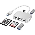 XQD/SD/Micro SD Card Reader, Memory Multi-Card Reader/Writer/Adapter with 2 USB3.0 Port, Support Sony G/M Series Lexar 2933x/1400x USB Mark XQD Card
