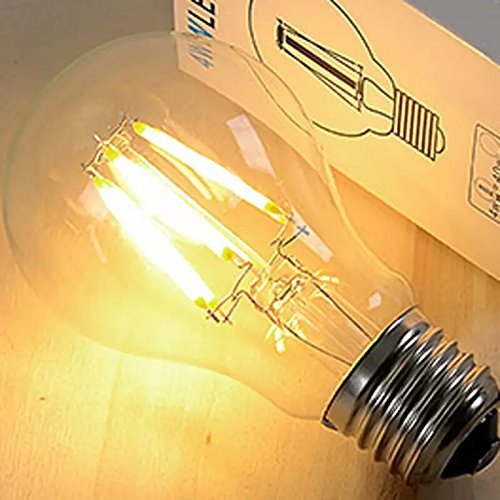 YFXRLIGHT Vintage Edison LED Bulb, Dimmable 6W A19 Antique LED Bulb, 60 Watt Equivalent for Ceiling Fan and Pendant Lighting, E26 Clear Glass Cover
