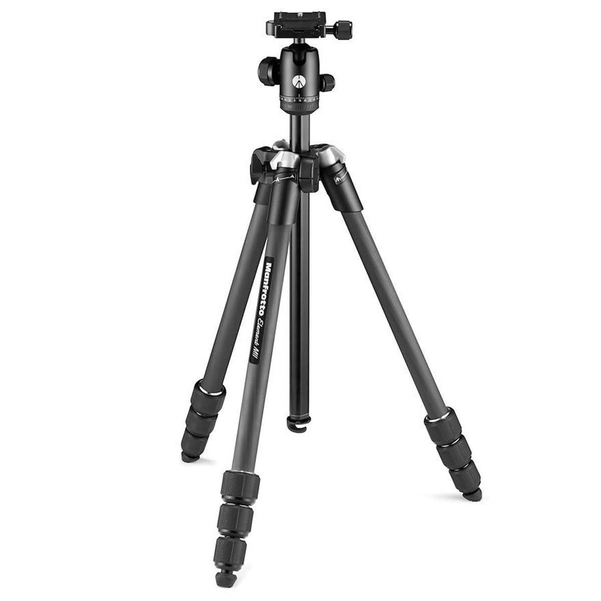 Manfrotto Element MII Mobile Bluetooth 4-Section Carbon Fiber Traveler Tripod, Black