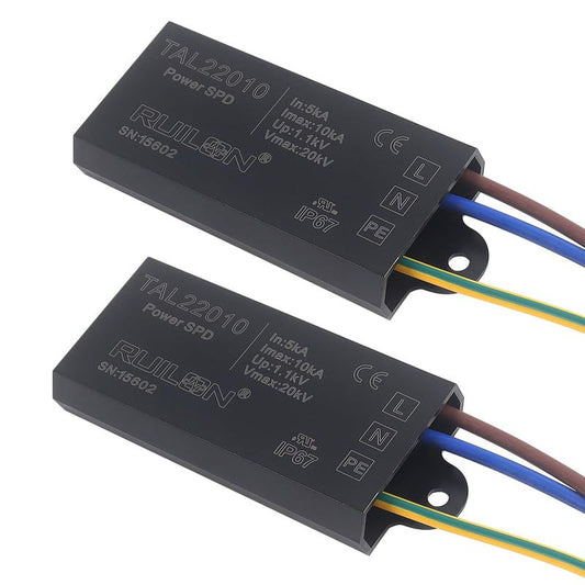 GBAYSA LED Surge Protective Device, 2 Pcs Power Surge Protector for Lightning Protection, Surge Arrester for Indoor and Outdoor Lighting(110-277 VAC)